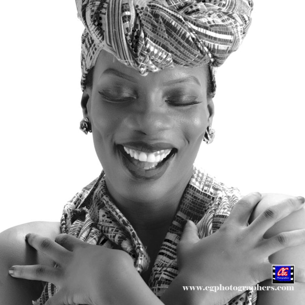 A Happy lady portrait studio portrait