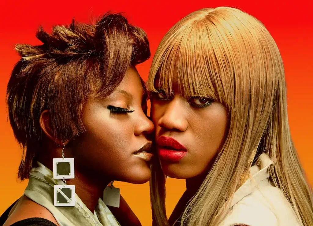 Beauty fashion commercial portrait photography of two women with bold makeup in Lagos Nigeria