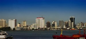 Lagos cityscape architectural commercial photography showing waterfront skyline Nigeria