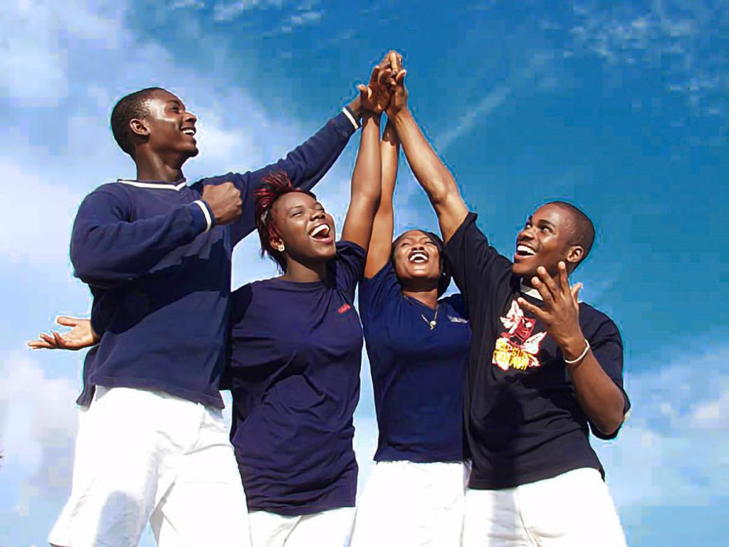 Lifestyle youth advertising photography of friends celebrating together in Lagos Nigeria