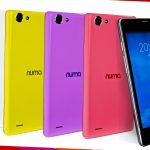 Numa smartphones displayed in multiple vibrant colors in a clean product photography setup in Nigeria